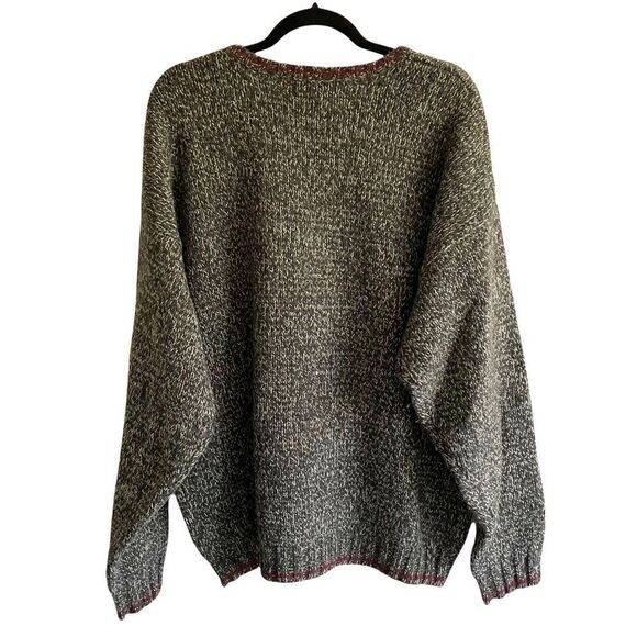 EDDIE BAUER Men’s Wool Crew Neck Long Sleeve Sweater Chunky Knit Grey XL - Picture 3 of 6